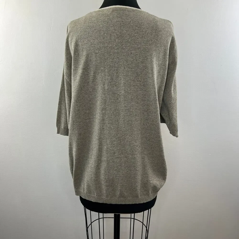 Raffi Linea Uomo Heather Beige Sweater Cotton Blend Crew Neck Size X-Large XL